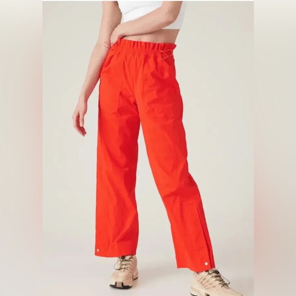 Athleta Trekkie Parachute Pants Size 16 Vermilion Orange